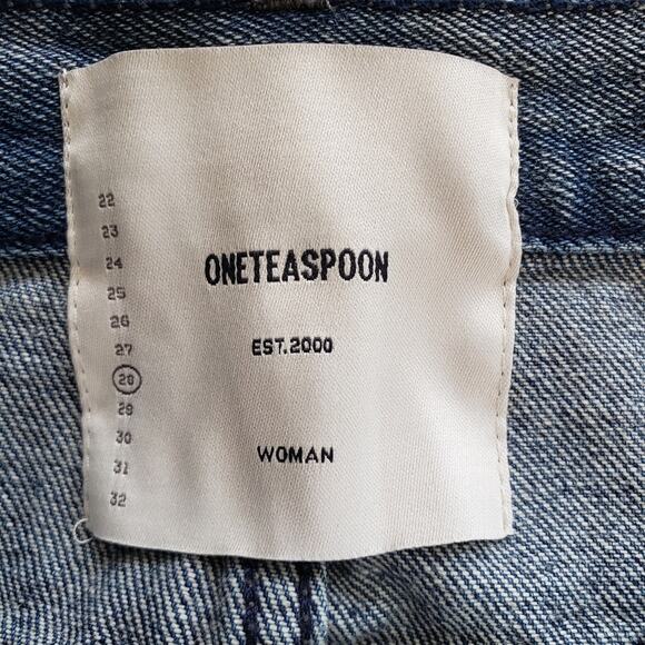 One by One Teaspoon Denim High Waist Super Fitted Short 2020 Mini Skirt - Picture 8 of 12